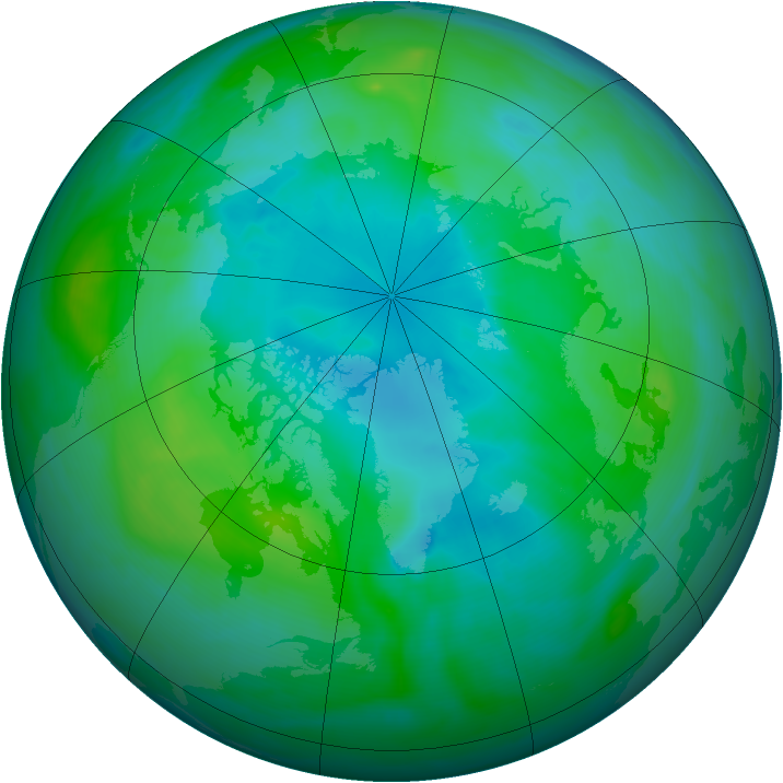 Arctic ozone map for 28 August 2007